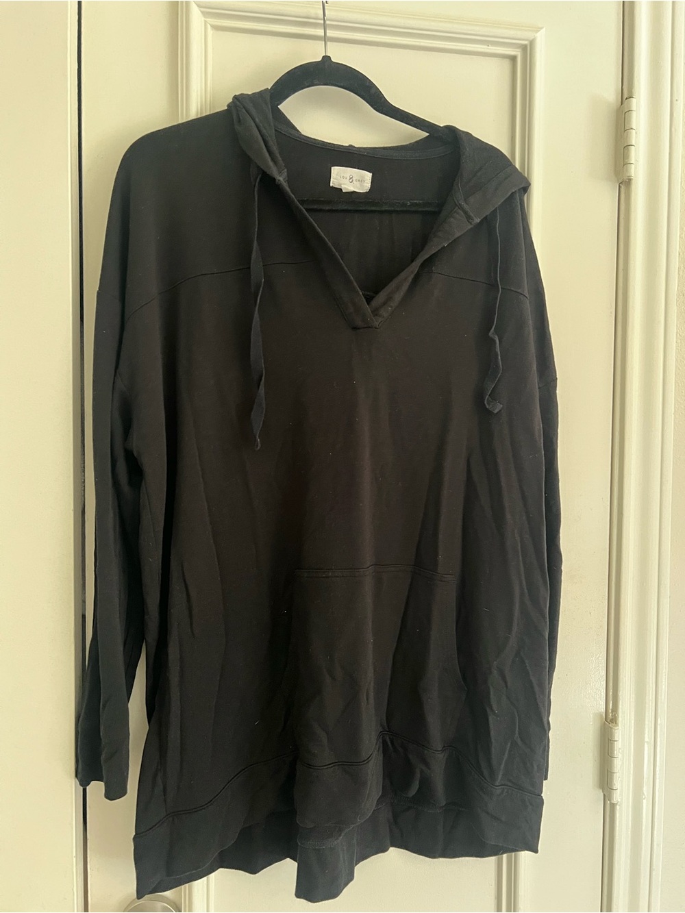 Lou & Grey Black Hooded Tunic Top
